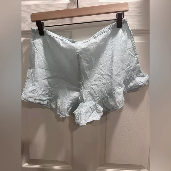 NWT SKIMS Voile Shorts Size Small Frost Blue Cotton Lounge Sleep Shorts - Picture 8 of 11